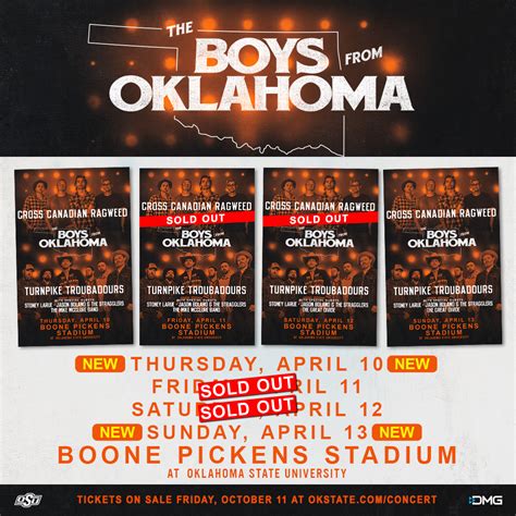 Oklahoma Concert Schedule .
